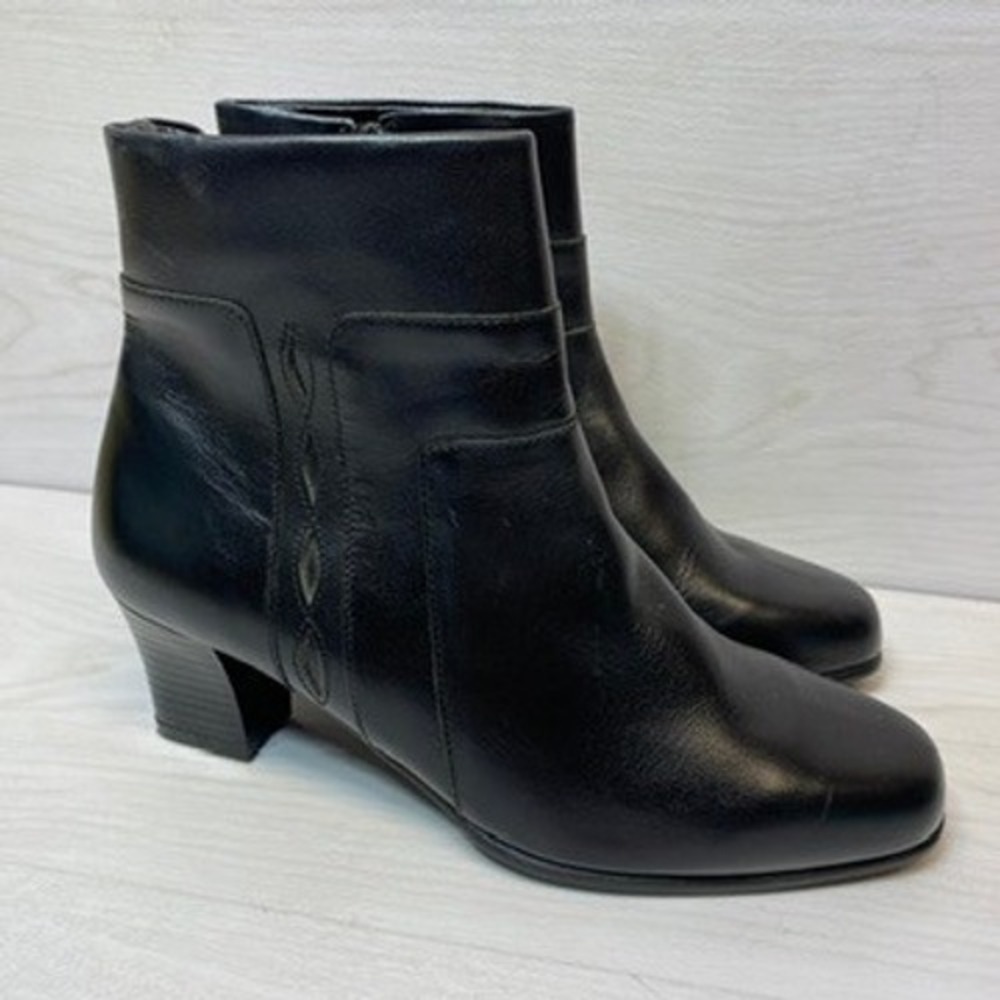 Spring Step Stolkholm Womens Size 8.5 39 Ankle Boots Block Heel Leather Booties